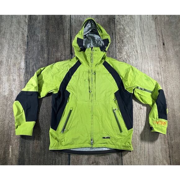 Spyder Men's Pryme Event Waterproof Windbreaker Rain Jacket Lime Green Medium - Picture 1 of 12